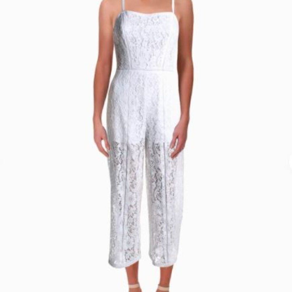French Connection Helenie Lace Crop Jumpsuit Size 12